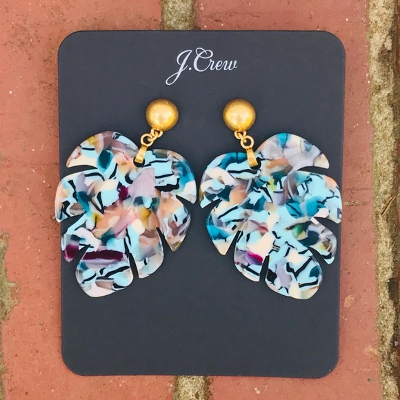 J.Crew Multicolor Leafy Monstera Acetate Earrings - Picture 8 of 8